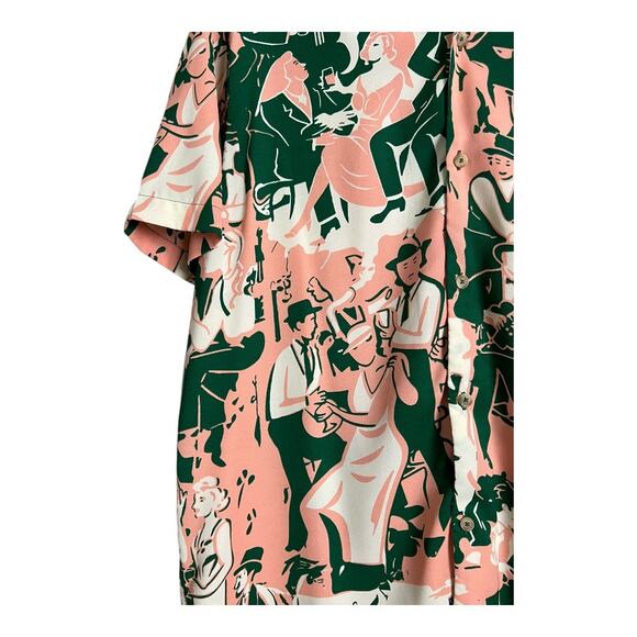 ASOS DESIGN Mens relaxed camp collar shirt jazz band print Tropical M Beach - Picture 3 of 7